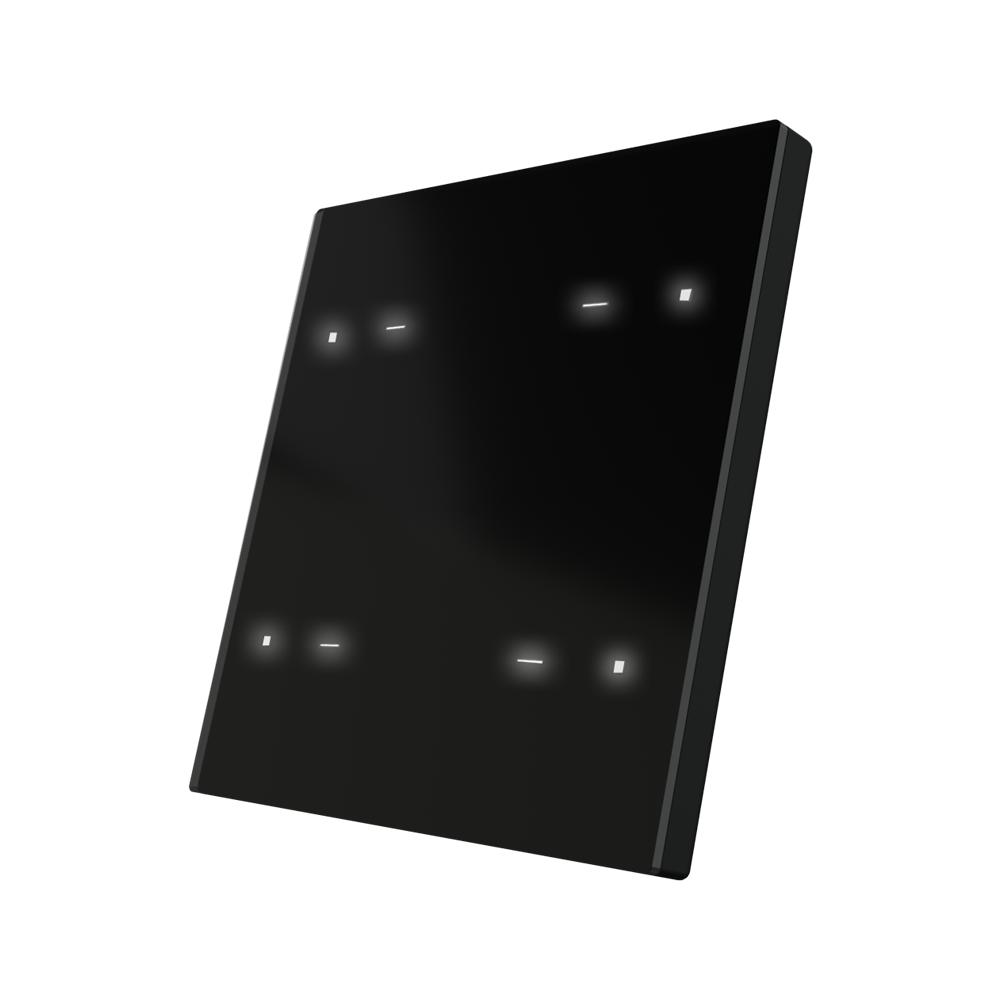 KNX Glastaster 4 Tasten Interra Pure Touch Schwarz ITR324 1301