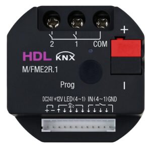 KNX 2-Kanal Unterputz Schaltaktor mit Binäreingängen und LED Ausgängen - HDL M/FME2R.1