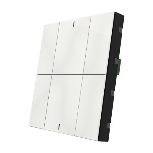 Interra KNX Taster iSwitch+ mit AQI und ohne Display in Glänzend Weiß Plastik