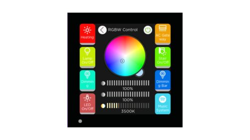 ix3-rcbw-color-f Interra iX3 4" KNX Touch Panel, Black (ITR331-0001)